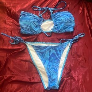 Blue bikini bathing suit